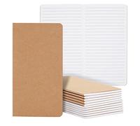 Paper Junkie Quaderni in carta kraft, a righe H5, per viaggiatori, appunti, copertina morbida, 10 x 20 cm, confezione da 12