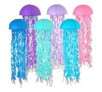 Paper Lanterns | 10 x 10 x 30,98 Inches Under The Sea Jellyfish Paper Lanterns - 6 pezzi Colorful Reusable Garlands Party Decoration For Housewarming Birthday Graduation Scene Props