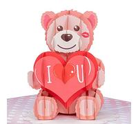 Paper Love I Love U Bear - Biglietto pop-up per San Valentino, matrimonio, anniversario, amore, romantico, tutte le occasioni | 12,7 x 17,8 cm quando chiuso