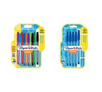 PAPER MATE 1956751 InkJoy 100 Cap Penna a Sfera con Cappuccio e Punta Media da 1.0 mm, 10 Pezzi, Multicolore (Colori Divertenti Assortiti) & InkJoy 100ST Penne a Sfera con Cappuccio, Blu