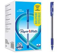 Paper Mate Brite Penne a Sfera, Comfort Grip, Punta fine 0.7 mm, Blu, 50 Pezzi