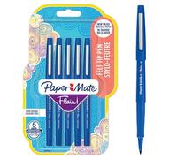Paper Mate Flair - Penna con punta in feltro, misura media, colori assortiti Punta media Confezione da 5 Blu