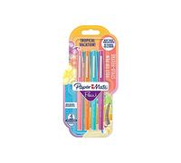 Paper Mate Flair penna, punta media da 1,1 mm, colori Tropical, confezione da 4