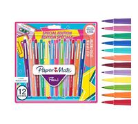 PAPER MATE Flair Pennarelli con punta in feltro | punta media (0,7 mm) | assortimento di colori Retro | Set da 12 pezzi