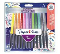 Paper Mate Flair Metallic Felt Tip Pens Glittery Ink Shines on White Paper Assor