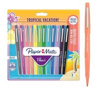 Paper Mate Flair penna, punta media da 1,1 mm, colori Tropical, confezione da 12