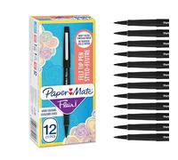 PaperMate - Lotto di 12 pennarelli “Flair Original”, in nylon, punta da 0,8 mm, neri