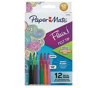Paper Mate Flair - Set di 12 penne con punta in feltro, colori assortiti