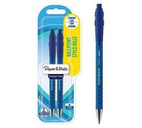 Papermate FlexGrip Elite, Penna a Sfera con Punta a Scomparsa, Tratto Medio, Confezione da 2, Blu