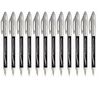 Paper Mate Flexgrip Elite - Penna a sfera retrattile, punta larga 1,4 mm, inchiostro nero, confezione da 12