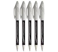 Paper Mate Flexgrip Elite - Penna a sfera retrattile, punta larga 1,4 mm, inchiostro nero, confezione da 5
