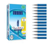 Paper Mate Flexgrip Ultra Penna a Sfera a Scatto, Punta Media (1 mm), Blu, Confezione da 12