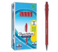 Papermate Flexgrip Ultra Penna a Sfera a Scatto, Punta Media (1.0 mm), Confezione da 12, Rosso