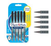 Paper Mate FlexGrip Ultra, Penna a Sfera a Scatto, Punta Media da 1.0 mm, Confezione da 5, Nero