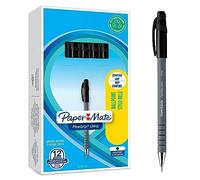 Paper Mate Flexgrip Ultra - Penna a Sfera con Cappuccio, Punta media 1 mm, Nero, Confezione da 12 penne
