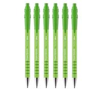 Paper Mate Flexgrip Ultra - Penna a sfera retrattile, punta media da 1,0 mm, inchiostro blu, fusti retrò verde brillante, confezione da 6