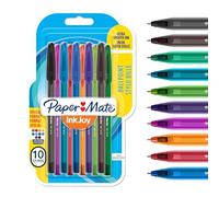 Papermate 1956751 InkJoy 100 Cap Penna a Sfera con Cappuccio e Punta Media da 1.0 mm, 10 Pezzi, Multicolore (Colori Divertenti Assortiti)