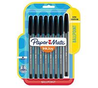 Paper Mate InkJoy 100ST Ballpoint Stick Pens, Medium Point, Black Ink, Pack of 8