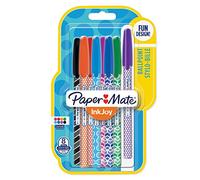 Paper Mate InkJoy Wrap penne a sfera, punta media retrattile, colori assortiti, confezione da 8