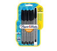 Paper Mate InkJoy 100ST - Penna a Sfera con Cappuccio e Punta Media da 1.0 mm, Confezione da 8, Nero