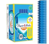 Paper Mate Inkjoy 100ST | Penna a Sfera con Cappuccio | punta media (1,0 mm) | Blu | Confezione da 50