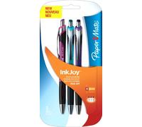 Paper Mate Inkjoy 550 RT - Penna a sfera a scatto, punta media, confezione da 3, colori assortiti