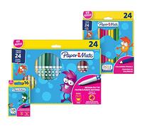 PAPER MATE matite colorate, pennarelli e pastelli a cera | Ottimi per far colorare i bambini | Vivaci colori assortiti | 64 pezzi