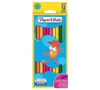 PAPER MATE Matite Colorate per Bambini, Matite Colorate Già Temperate, Colori Assortiti, 12 Pezzi