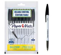 Paper Mate O45 Penne a Sfera Retrattili, Punta Media 1.0 mm, Inchiostro Blu, Nero, 15 Pezzi