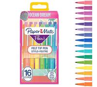 PAPER MATE Pennarelli Flair con punta in feltro | Pennarelli a punta media (0,7 mm) | Assortimento di penne da colorare Ocean Dream | Per bambini e adulti che vogliono colorare| Confezione da 16