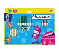 PAPER MATE Penne per Colorare con Punta in Feltro per Bambini, Inchiostro Lavabile, Colori Assortiti, 24 Pennarelli con Punta in Fibra
