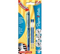 Paper Mate Replay Premium Penna Gel Cancellabile, Punta Media da 0,7 mm, Blu + 2 Refills