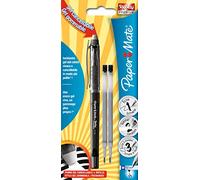 Paper Mate Replay Premium Penna Gel Cancellabile, Punta Media da 0,7 mm, Nero + 2 Refills