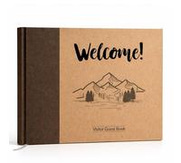 Paper 'n Such Airbnb - Libro degli Ospiti per Case Vacanze e affitti a Breve Termine, Copertina Rigida in Carta Kraft - Airbnb Essentials for Hosts- Registro di Benvenuto per visitatori