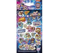 Paper Projects 01.70.06.181 Paw Patrol The Mighty Movie - Adesivi Scintillanti, Prodotto con Licenza Ufficiale, riutilizzabili su superfici Non porose, Multicolore, 19,5 cm x 9,5 cm