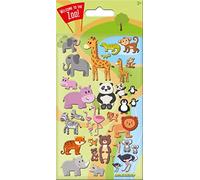 Paper Projects 01.70.19.014 Cute Zoo 3D adesivi riutilizzabili Craft in schiuma, multicolore, 19,5 cm x 9,5 cm