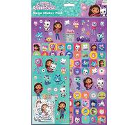 Paper Projects 01.70.22.036 Gabby's Dollhouse Mega Pack | Tre tipi di adesivi (circa 150 totali) | Riutilizzabile su superfici non porose, 35 cm x 23 cm