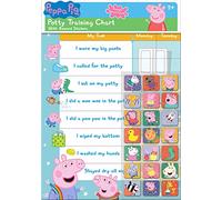 Paper Projects 01.70.30.022 Peppa Pig - Tabella ricompensa per l'addestramento al vasino e al WC, con 56 adesivi scintillanti, colore: rosa