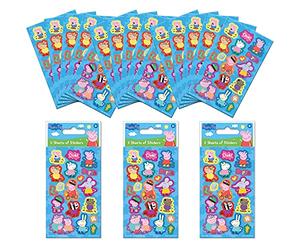 Paper Projects Peppa Pig - Set di 18 fogli di adesivi per sacchetti per feste, colore: blu, perfetti per feste per bambini e calza della Befana, possono essere utilizzati per decorazioni e