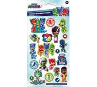 Paper Projects PJ Masks Heroes - Adesivi riutilizzabili scintillanti, prodotto con licenza ufficiale, riutilizzabili su superfici non porose, colore: bianco