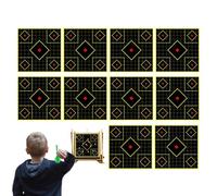 Paper Targets 10 Pieces 12x12 Inch10张装12x12英寸精准方格飞溅荧光黄靶贴训练射击目标靶纸 | Training Target for Range Practice Indoor Backyard Training Recreational Play