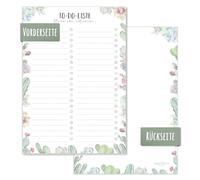 paper&you® A5 blocco note "Cacti" 50 fogli in locco note sul retro - sostenibile e rispettoso del clima