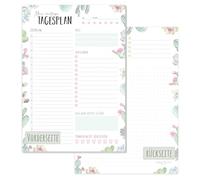 paper&you® A5 daily planner pad "Cacti" 50 fogli - agenda giornaliera con lista delle cose da fare, agenda, priorità, punti salienti giornalieri e altro ancora - sostenibile e rispettosa del clima