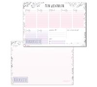 paper&you® A5 quaderno settimanale [fiori] 50 pagine con blocco note sul retro - ecologico e sostenibile