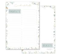 paper&you® Blocco per lista della spesa da spuntare A5 "Foglia d'oro" | Blocco con planner dei pasti per tutta la settimana sul retro