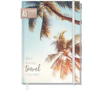 paper&you® Bullet Journal a puntini A5 con elastico [Eat, Sleep, Travel] 156 pagine - diario di viaggio, taccuino a punti, agenda - sostenibile e climaticamente neutrale