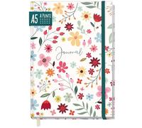 paper&you® Diario a puntini A5 con Banda elastica "Fiore selvatico" 156 pagine, taccuino a punti - Sostenibile & rispettoso con il clima