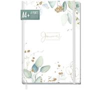 paper&you® Dotted Journal a puntini A4+ con Banda elastica "Foglia d'oro" 156 pagine, taccuino a punti, quaderno per schizzi, diario - Sostenibile & rispettoso con il clima