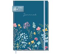 paper&you® Dotted Journal punteggiato A4+ con banda elastica "Happy Flower" 156 pagine, taccuino, quaderno per schizzi, diario - sostenibile e rispettoso del clima