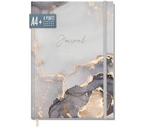 paper&you® Dotted Journal punteggiato A4+ con banda elastica "marmo grigio" 156 pagine, taccuino, quaderno per schizzi, diario - sostenibile e rispettoso del clima